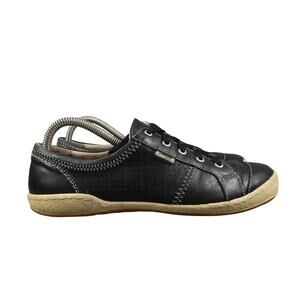 Josef Seibel Shoe Women 39 Casual Sneaker Leather Lifestyle Caspian Oxford Black
